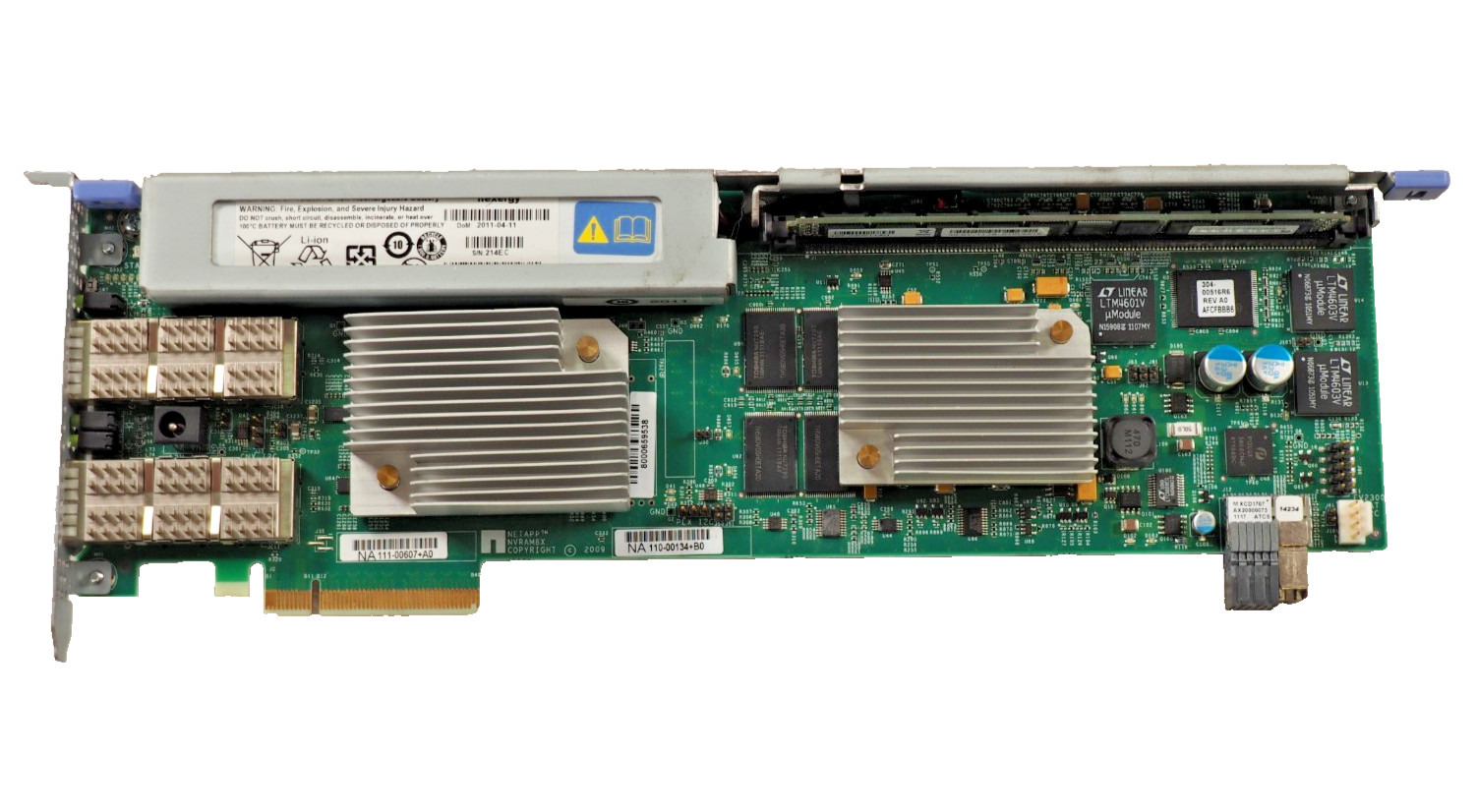NetApp NVRAM8 X3149-R6 111-00607+A0 110-00134+B0 Network Card w/RAM & Battery