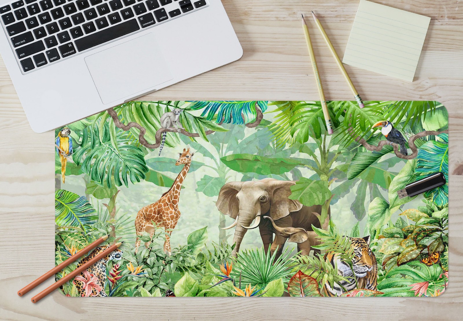 3D Animals Green Forest 8 Non-slip Office Desk Mouse Mat Keyboard Game