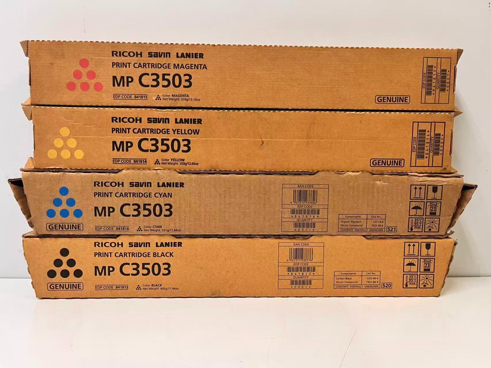 NEW Genuine Ricoh MP C3503 Toner Cartridge Full Set CMYK-4PACK