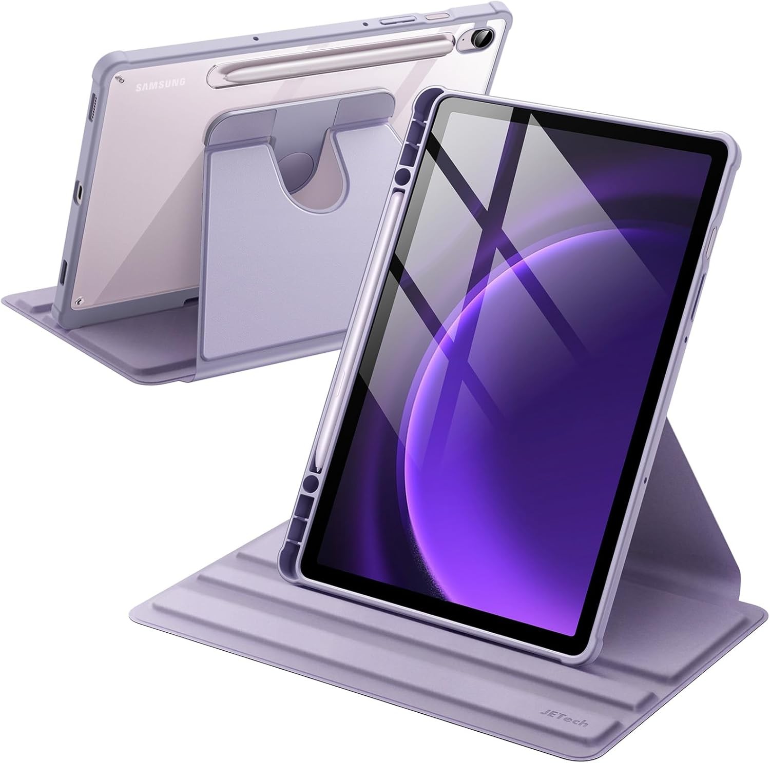 Case for Galaxy Tab S10 Lite/FE/S9 FE 10.9", 360° Rotating Case, Lavender