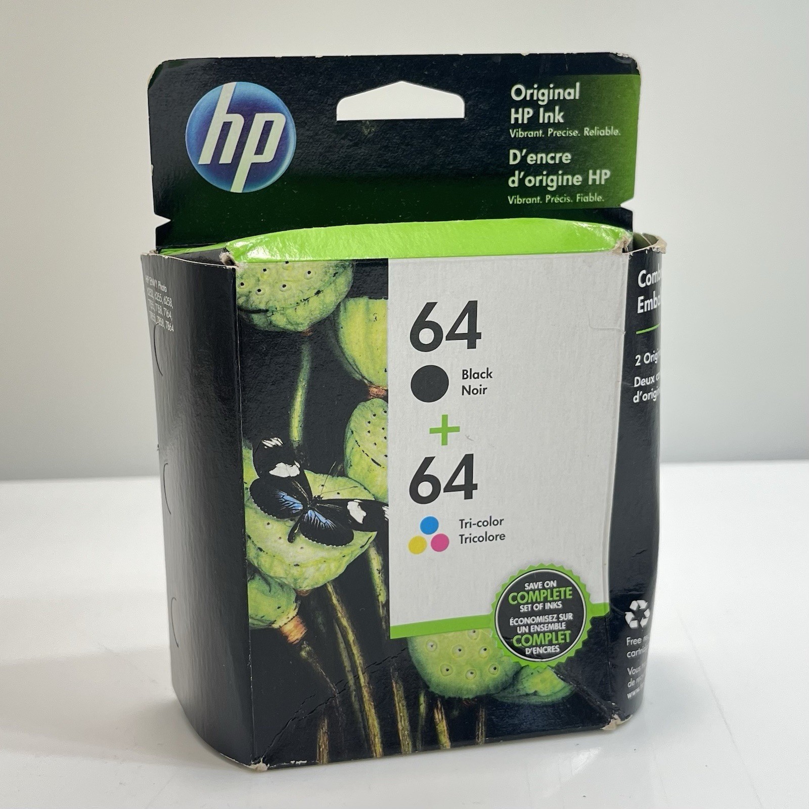 HP 64 Combo Ink Cartridges 64 Black & 64 Color NEW GENUINE - 2 PACK