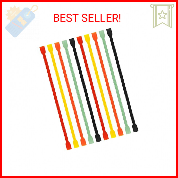 Gesipor 10 PCS 6-Inch Silicone Cable Ties - Reusable Rubber Twist Ties Bendable 