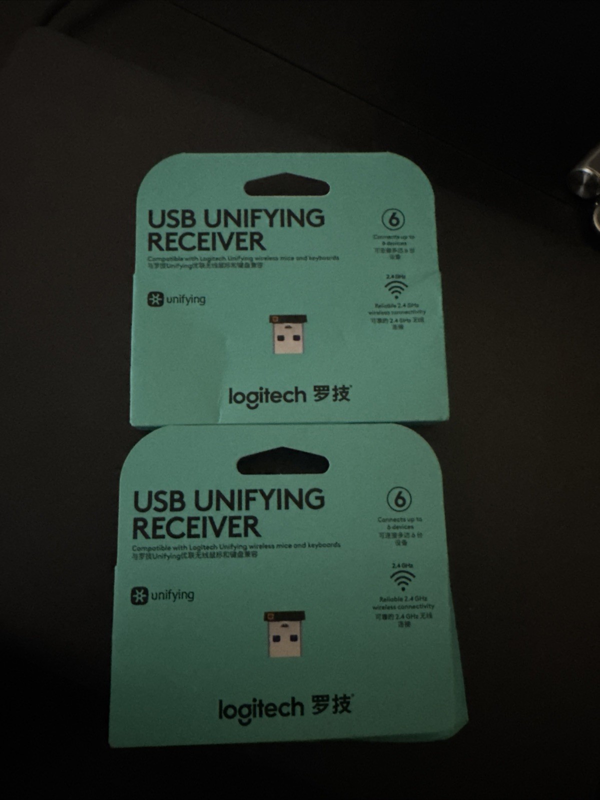 2 Logitech Wireless Unifying USB Receiver Dongle for Keyboard & Mice