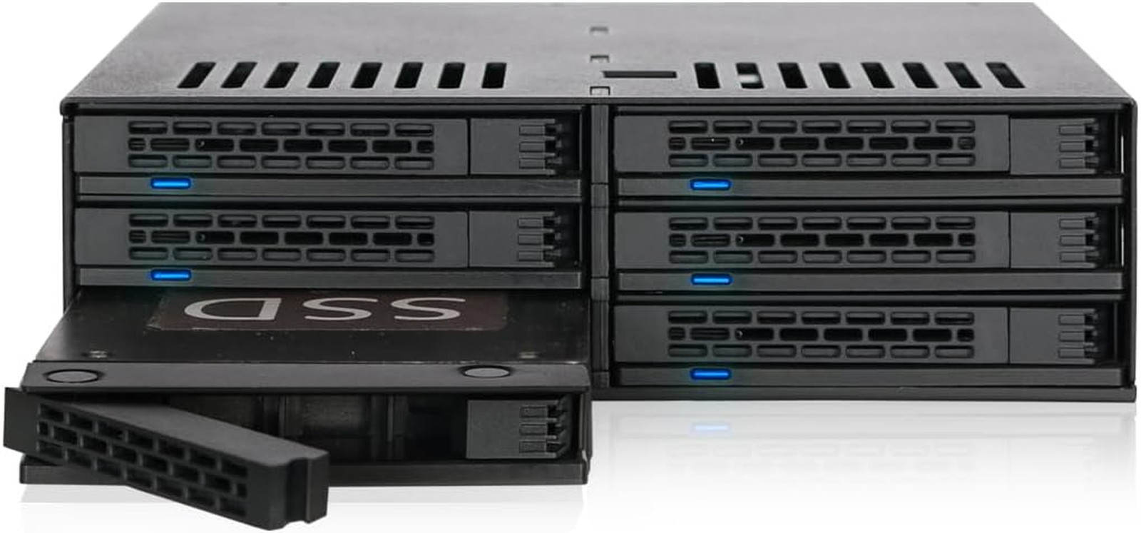 MB326SP-1B 6-Bay 2.5” SATA/SAS SSD/HDD Hot-Swap Mobile Rack Enclosure with Tool-