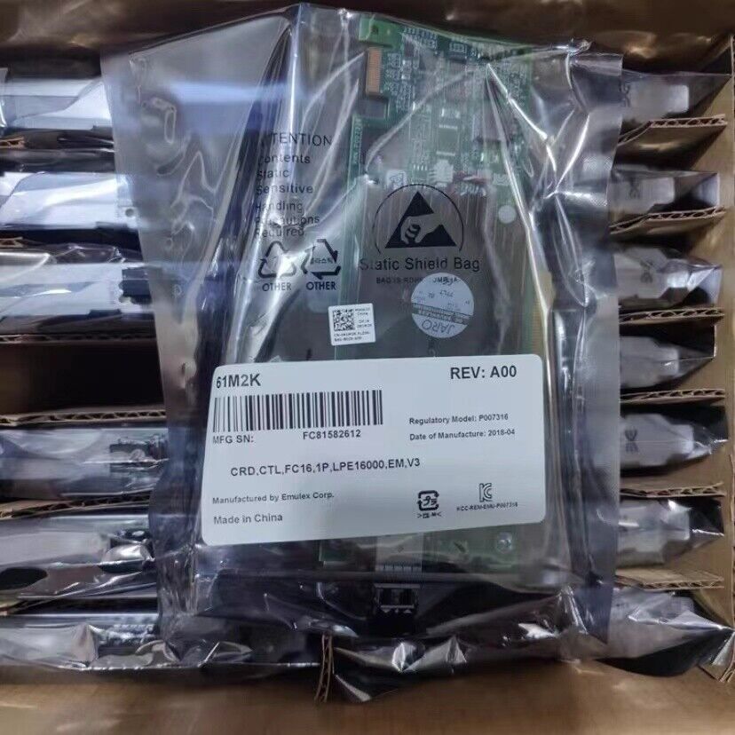 Dell Emulex LPe16000 16Gb/s FC PCI-e HBA 061M2K 61M2K W12YJ