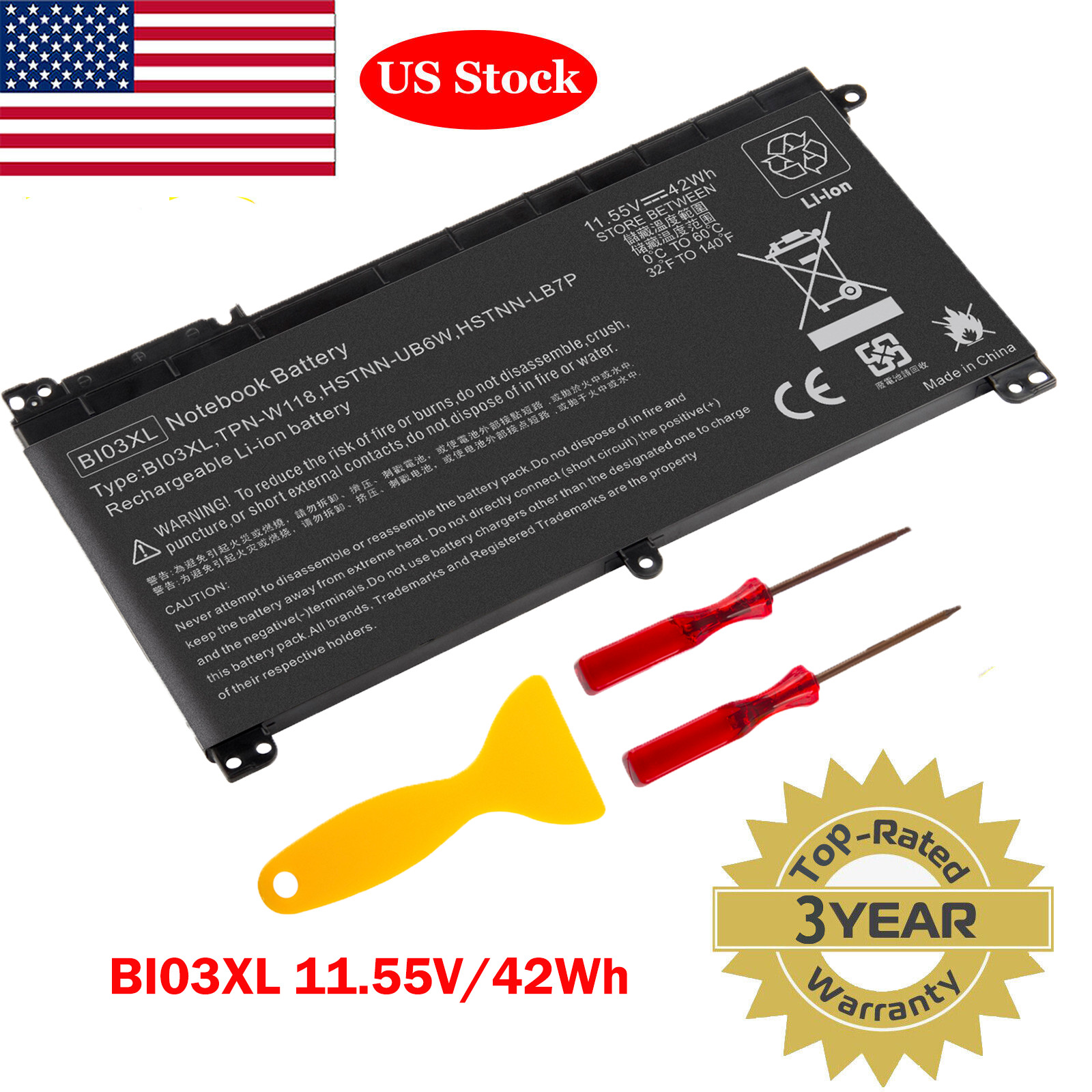 For HP Stream 14-ax 14-cb Pavilion X360 13-U Battery BI03XL ON03XL 844203-855