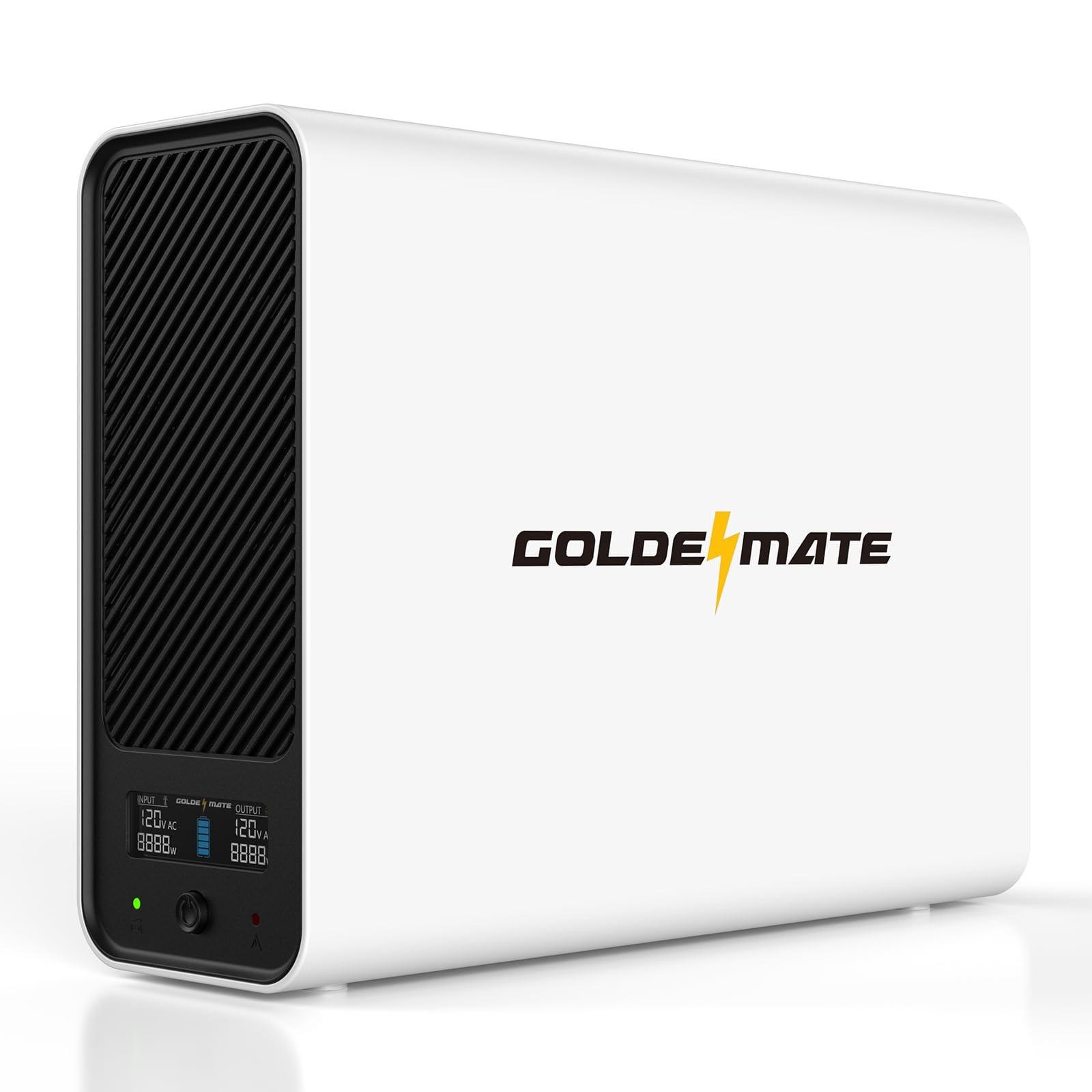 GOLDENMATE 1000VA/800W LiFePO4 UPS  Battery Backup Pure Sine Wave White for PC