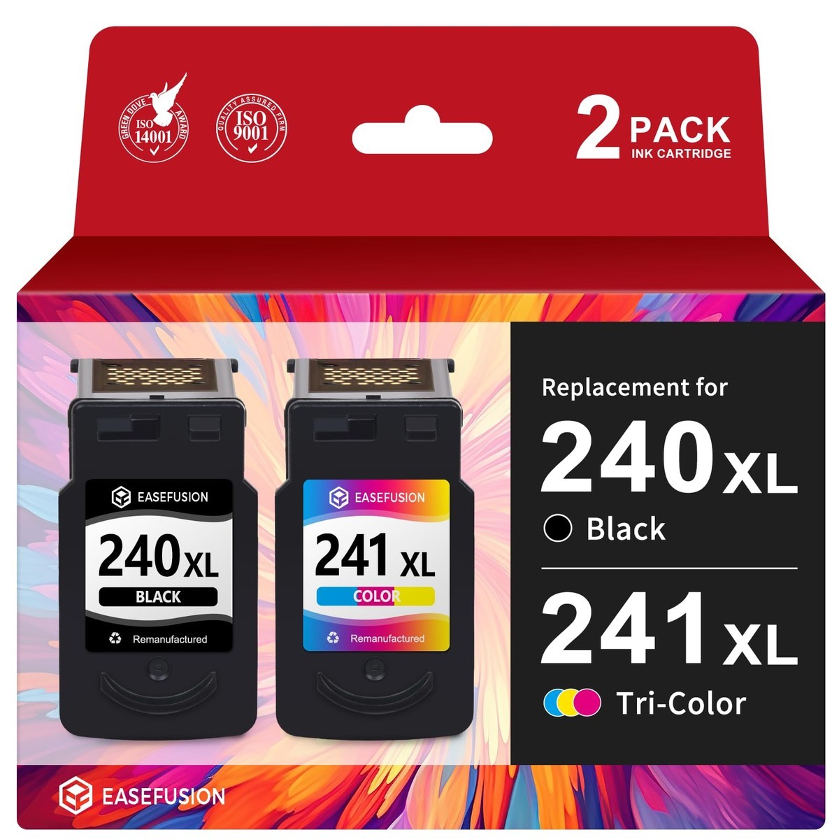 EaseFusion 240XL 241XL Ink Cartridge Replacement Canon Printer Ink 240 241
