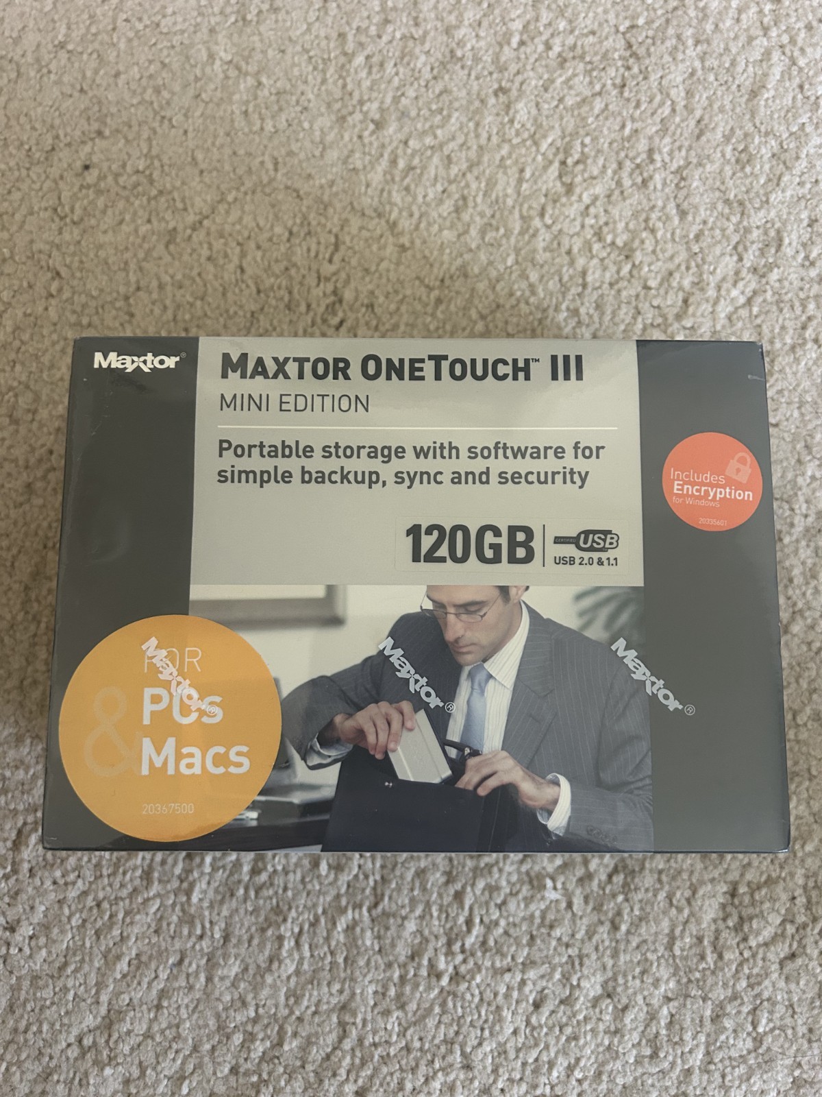 Sealed New Boxed Maxtor One Touch III Portable Storage Hard Drive 120GB