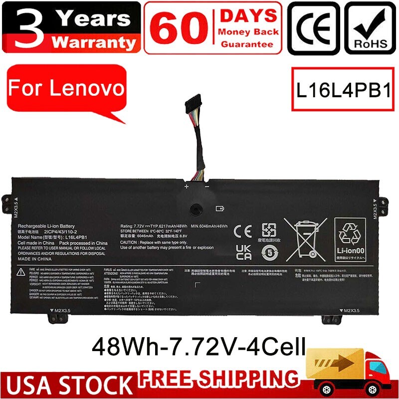 L16C4PB1 L16M4PB1 Battery For Lenovo YOGA 720-13IKB 730-13IKB L16L4PB1 48Wh New