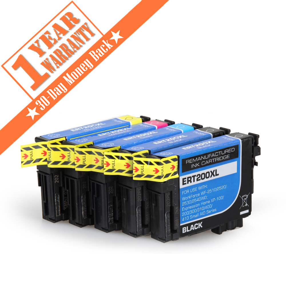 5PK T200XL ink For Epson XP200 XP300 XP310 XP400 XP410 WF2520 WF2530 WF2540