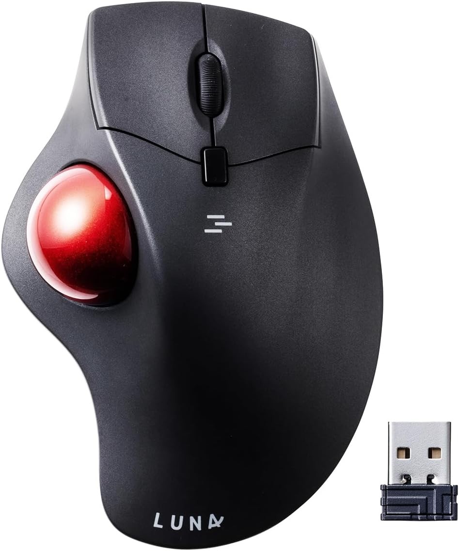 SANWA 2.4G Wireless Ergonomic Trackball Mouse, Optical 2.4GHz 
