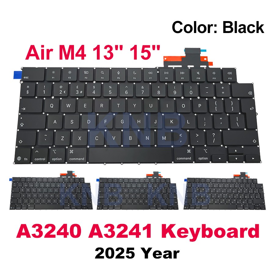 2025 M4 A3240 A3241 Keyboard For MacBook Air 13" 15" US UK Spain French Layout