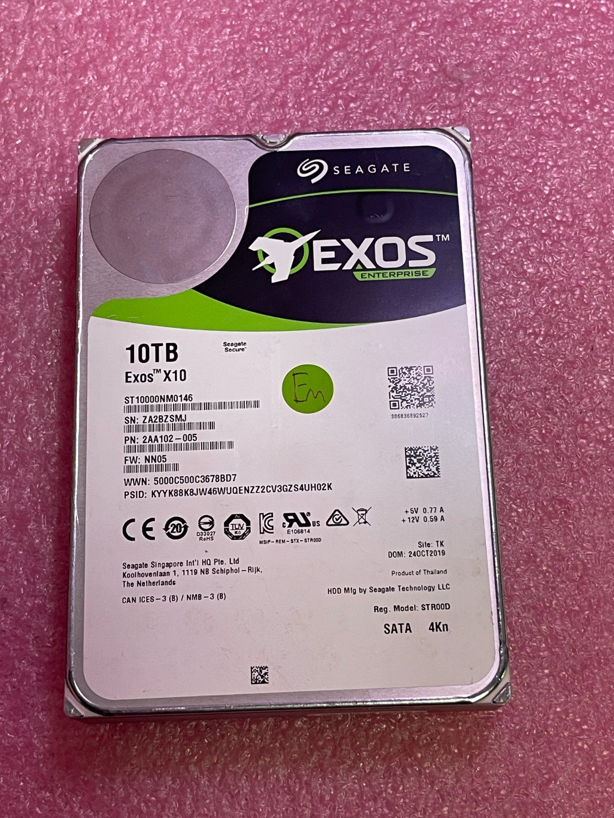 Strong-IT Seagate EXOS ST10000NM0146  10TB SATA 3.5in HDD