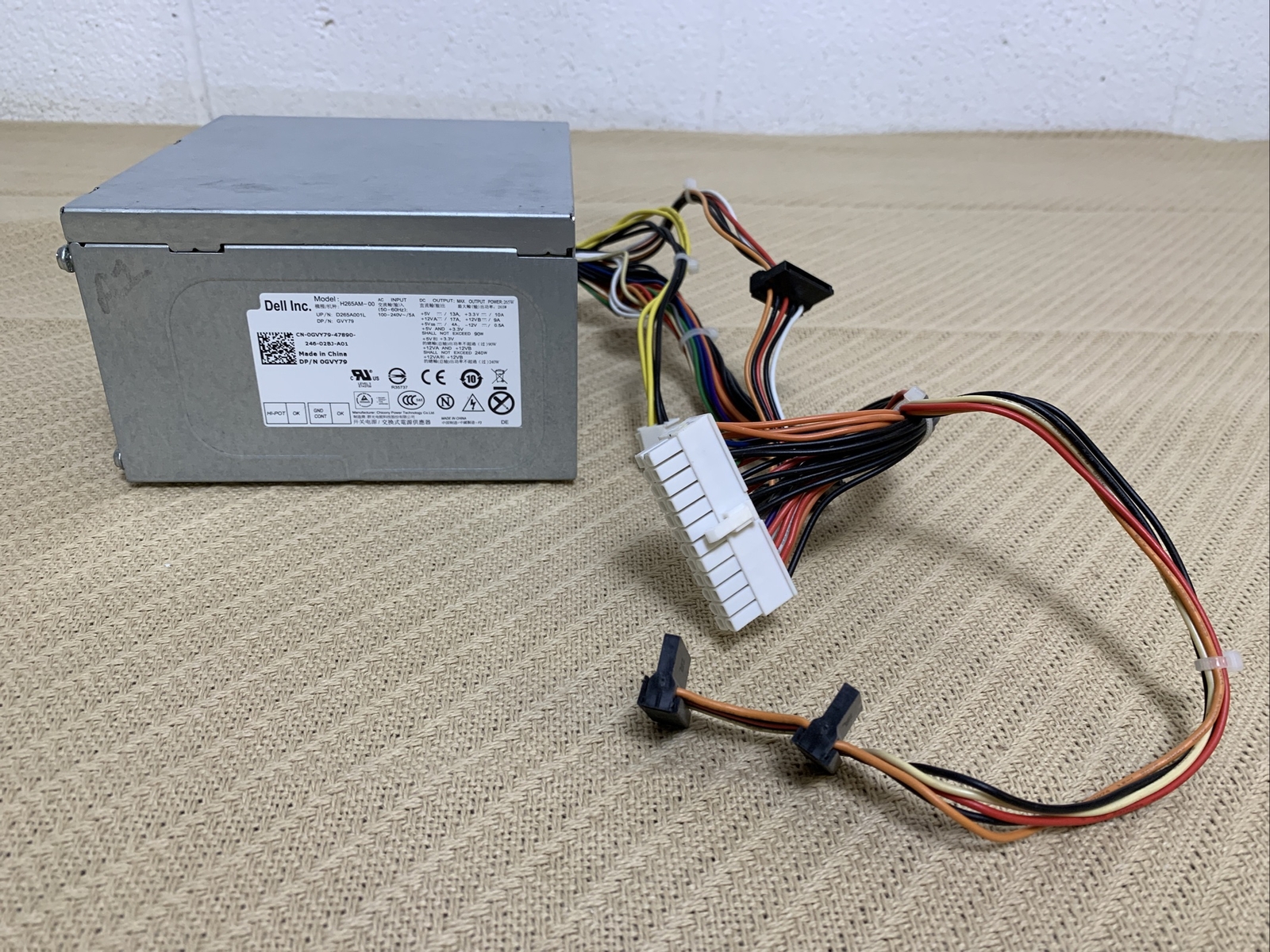 Genuine Dell 265W Power Supply P/N 0GVY79 MODEL# H265AM-00