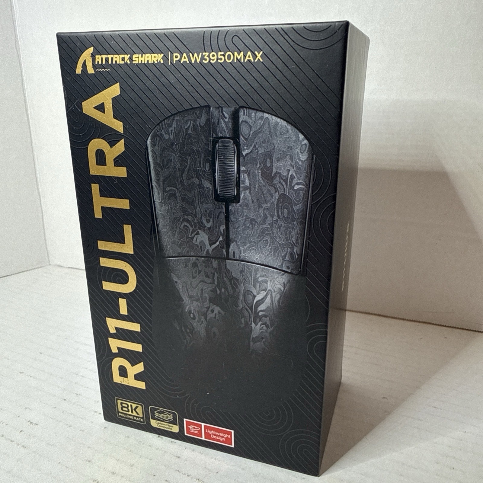 ATTACK SHARK R11 ULTRA 8K Wireless Gaming Mouse Carbon Fiber PAW3950MAX