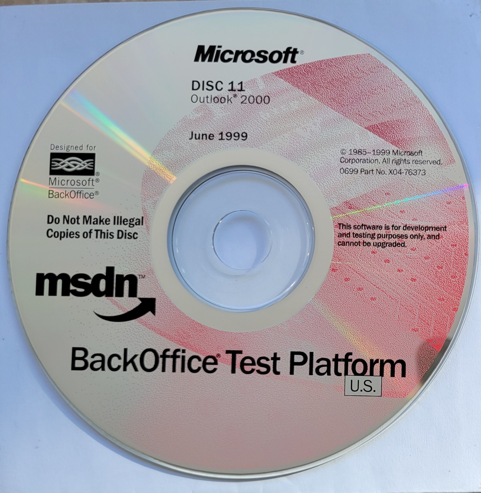 Vintage - Microsoft Outlook 2000, June 1999