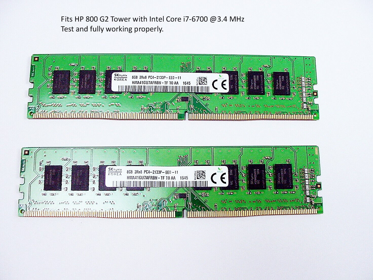 SK hynix 8GB 2Rx8 PC4-2133P | HMA41GU7AFR8N | 16GB (2x8GB) | Tested | $36 PP |