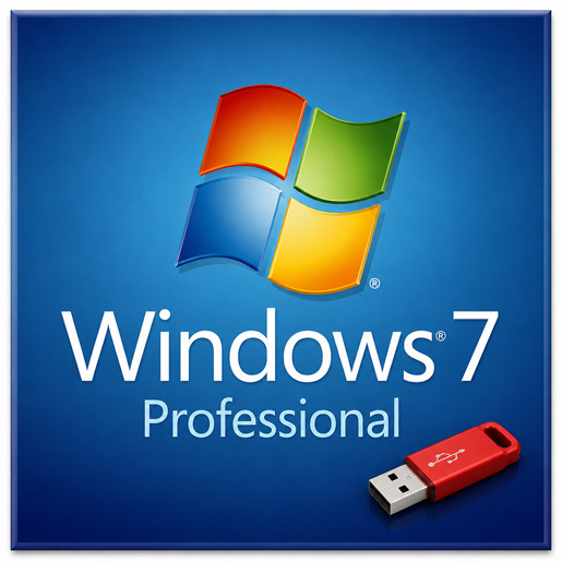 Microsoft Windows 7 Pro 64-Bit on USB Drive with Key FAST 