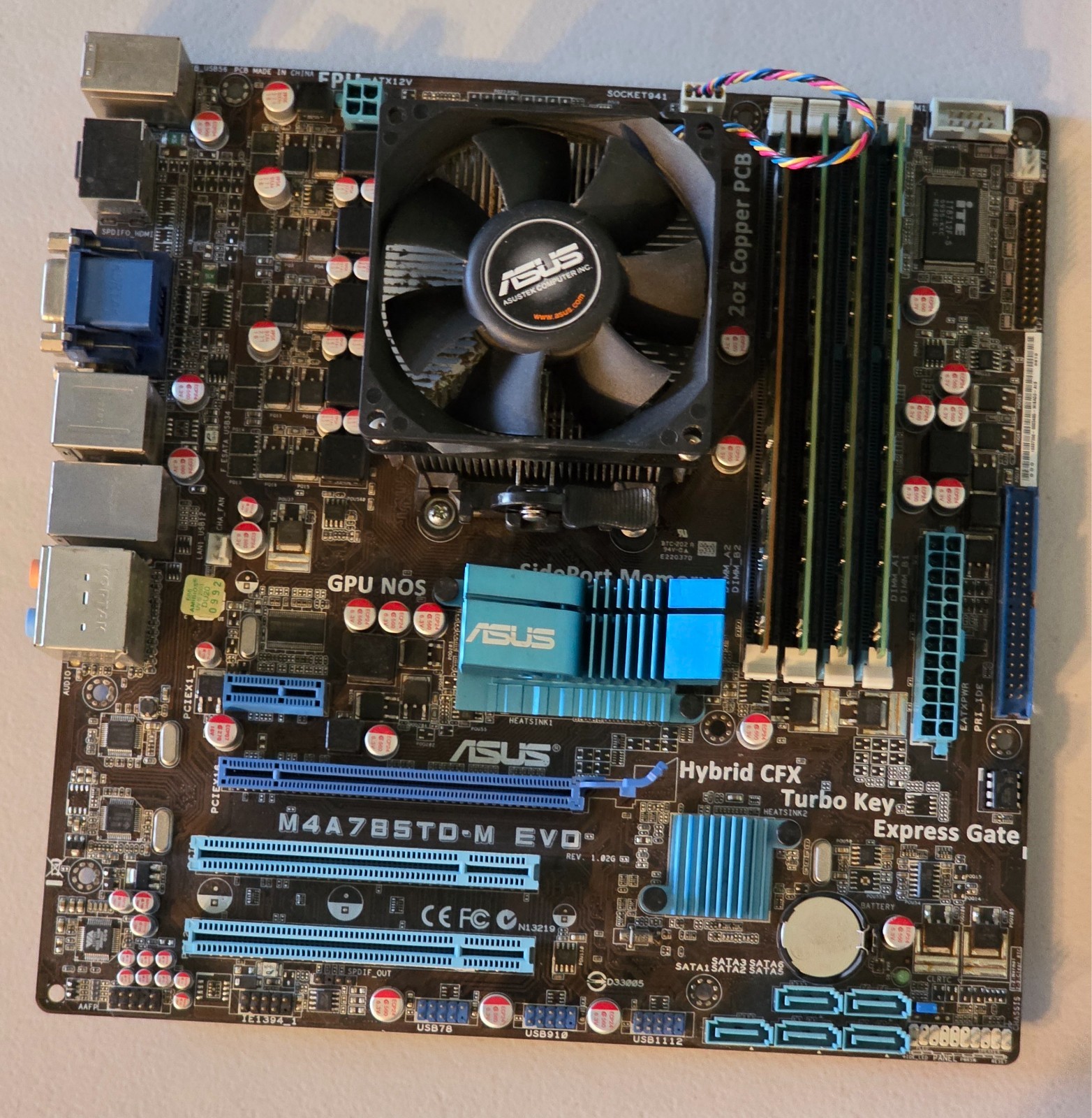 TESTED ASUS M4A785TD-M Evo AM3 Motherboard Combo Phenom II X4 965 3.4ghz 8GB RAM