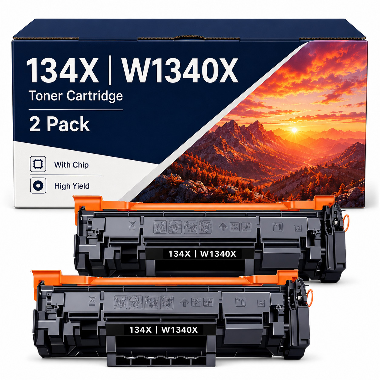 134X W1340X 2PK Black Toner Cartridges Compatible for Work with M209dw 232dw