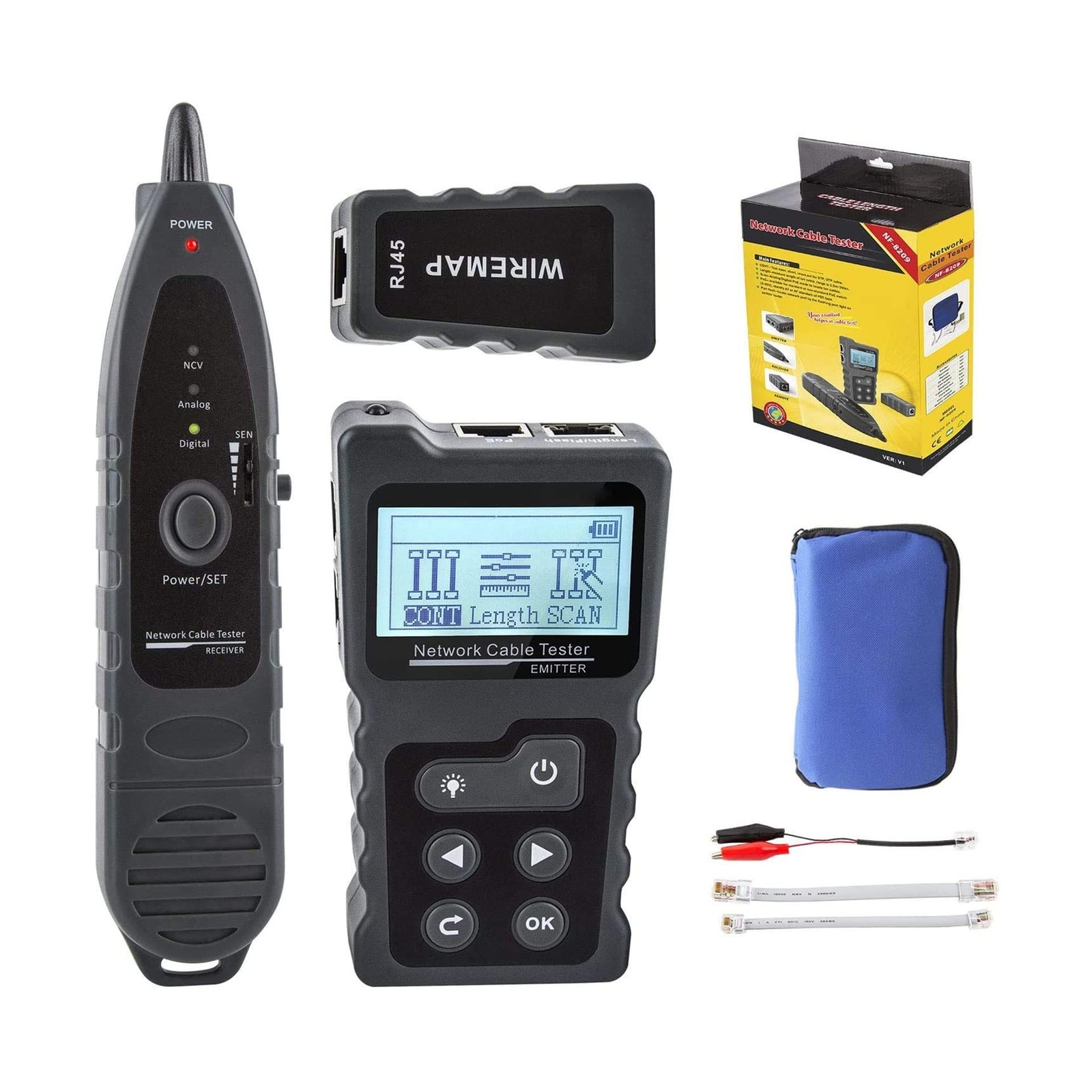 NOYAFA Advanced Network Cable Tester With PoE& NCV & Lamp For CAT5e/CAT6/CAT6...