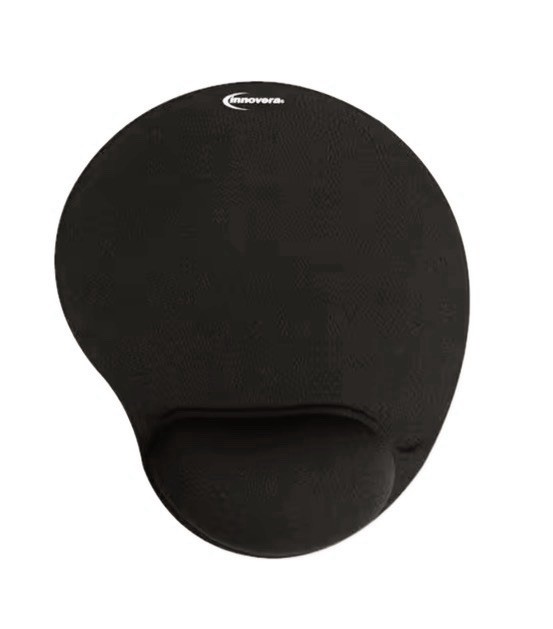 Innovera® Mouse Pad w/Gel Wrist Pad, Nonskid Base, 10-3/8 x 8-7/8, Black