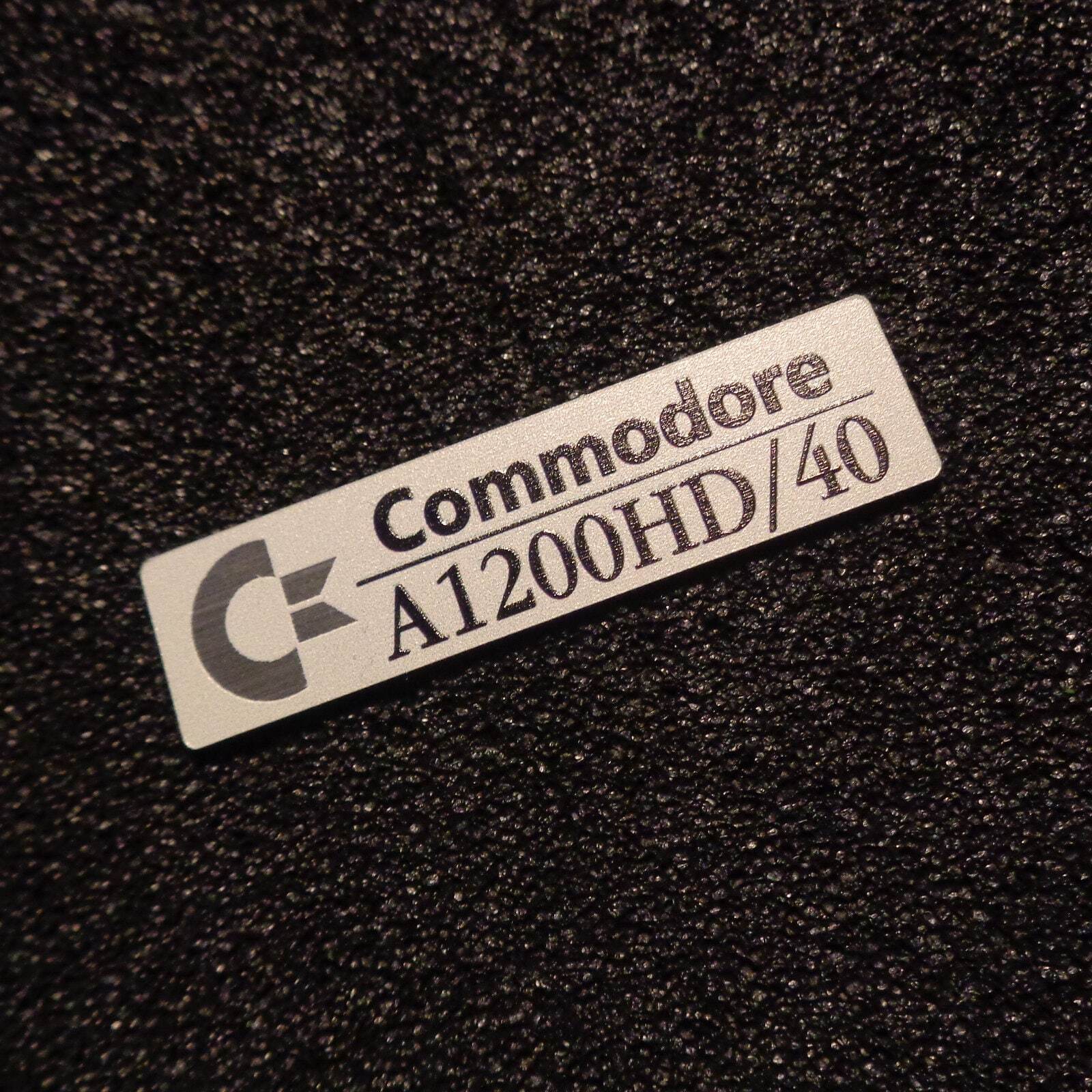 Commodore Amiga 1200HD/40 Label / Logo / Sticker / Badge brushed aluminum [502c]