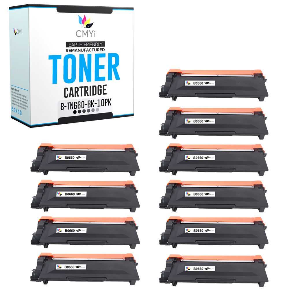 10-Pack CMYi Compatible TN660 Toner Cartridges fits Brother MFC-L2700DN L2703DW
