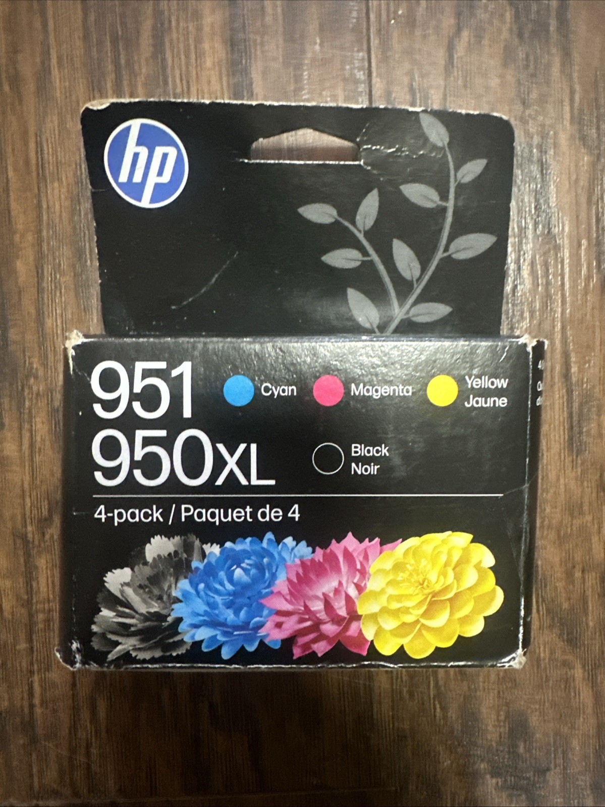 HP Genuine Original 951/950XL CMYK Inkjet Ink Cartridges 4-Pack Cyan Magenta Yel