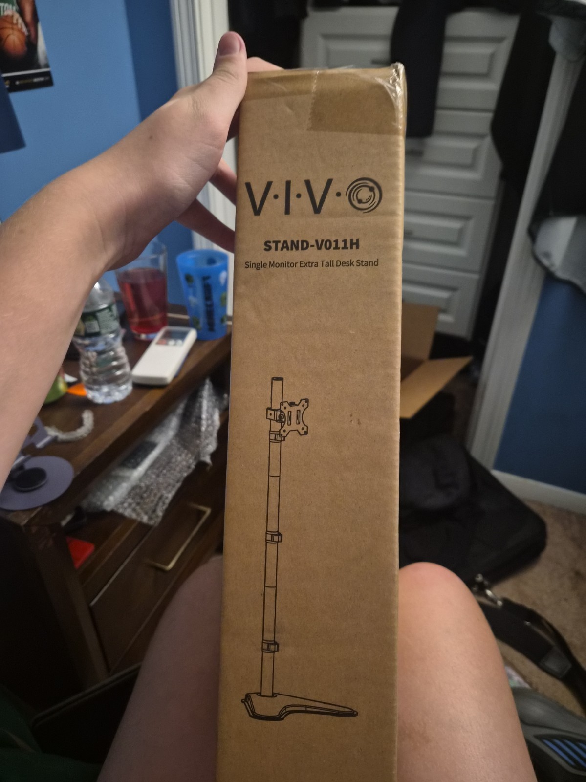 VIVO Extra Tall Single Monitor Adjustable Desk Stand for 1 Screen 13" to 27"