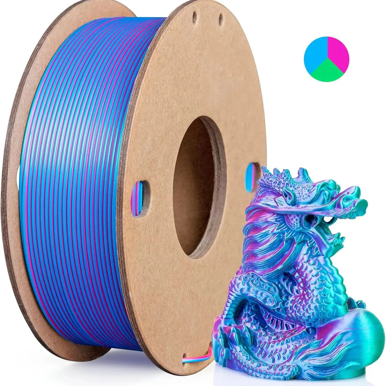 Multicolor 3D Printer Filament,Dual/Tri/Twist/Magic Color 1.75Mm PLA Shiny Print