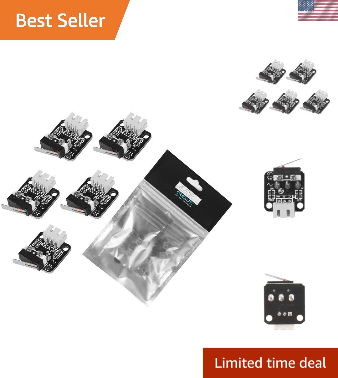 5Pcs Creality  EndStop Limit Switch Kit for Ender 3 V2 Ender3 Pro 3S Ender-3 ...