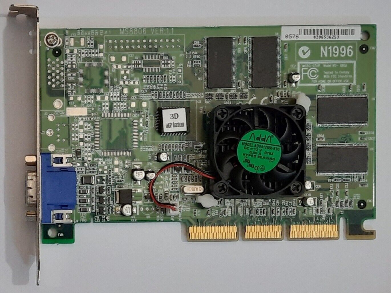 MSI Starburst 32 AGP Graphics Card (nvidia TNT2 pro, 32MB, MS-8806, retro, 2000)
