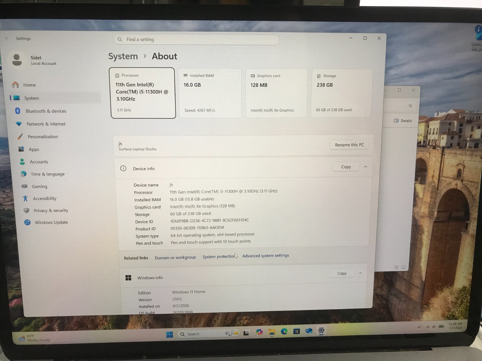 Microsoft Surface Laptop Studio 1 1964 14.4" i5-11300H 16GB 256GB USED Read*#65
