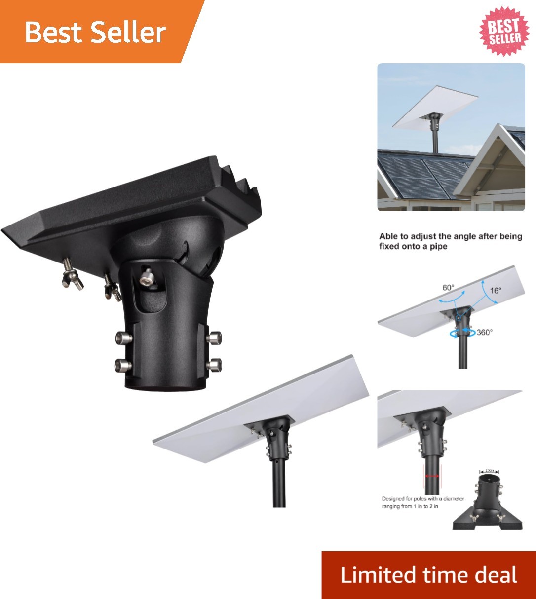 Weather-Resistant Adjustable Pole Mount for Starlink Gen 3/4/4X - Easy Setup