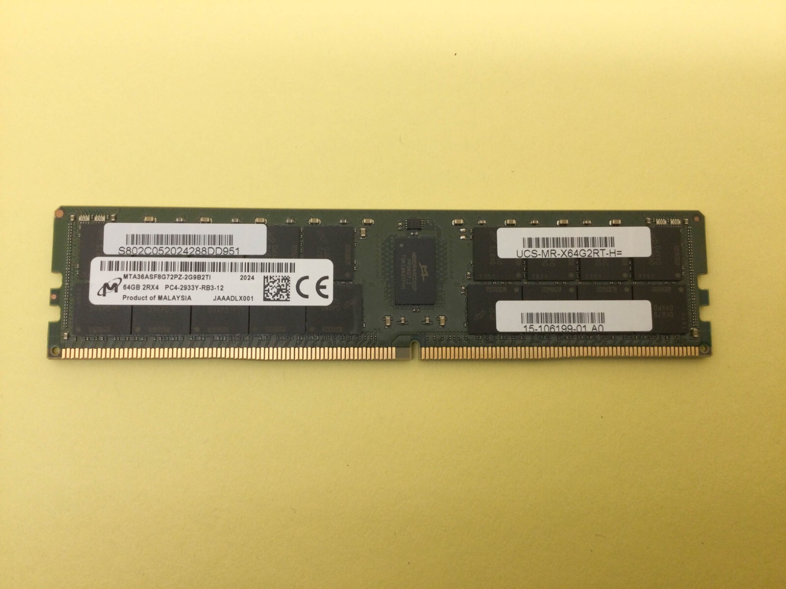 MICRON 64GB 2RX4 PC4-2933Y DDR4 RDIMM SERVER MEMORY MTA36ASF8G72PZ-2G9B2