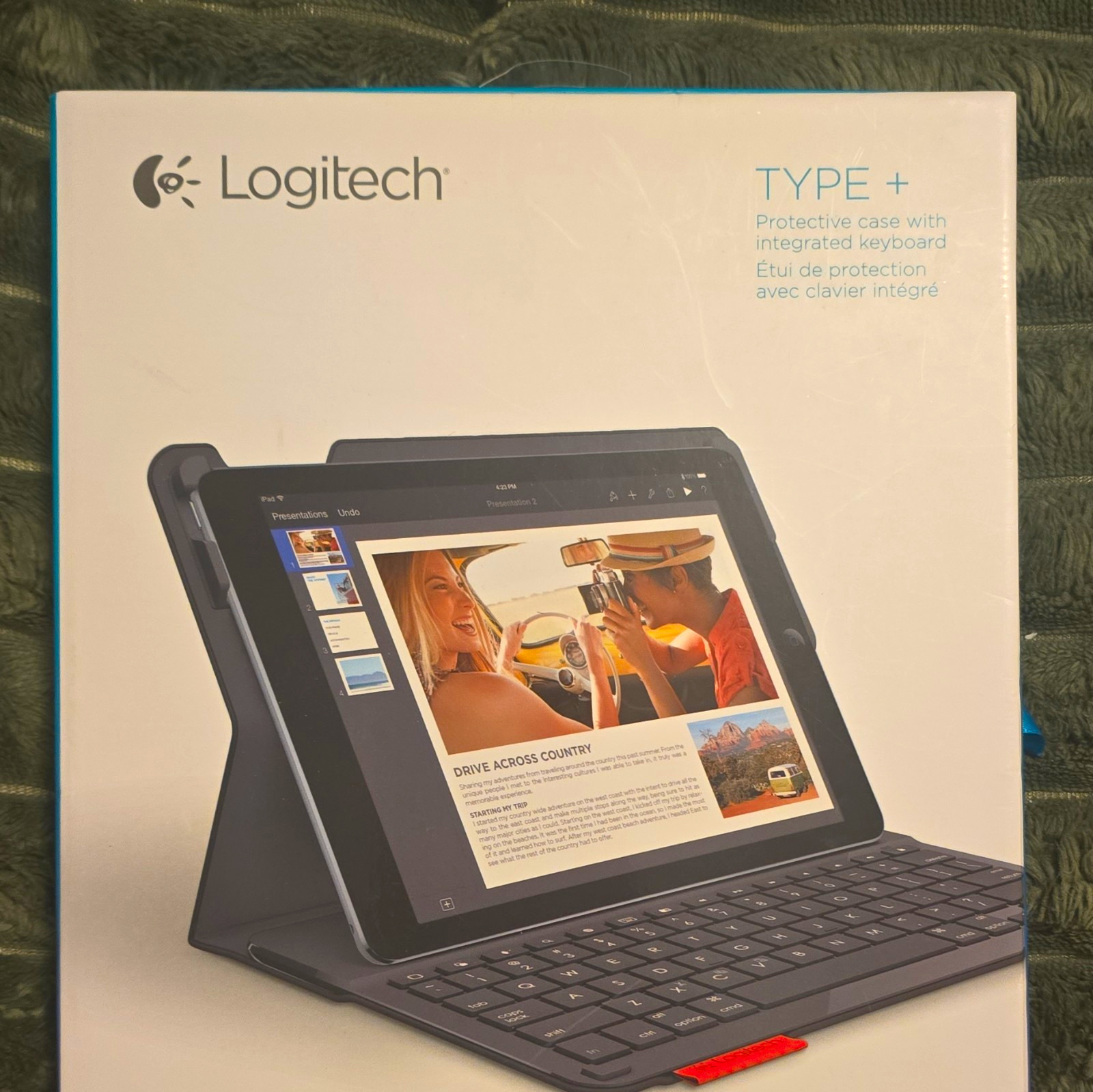 Logitech Type+ Bluetooth Keyboard Folio Case iPad Air 2 QWERTY Black