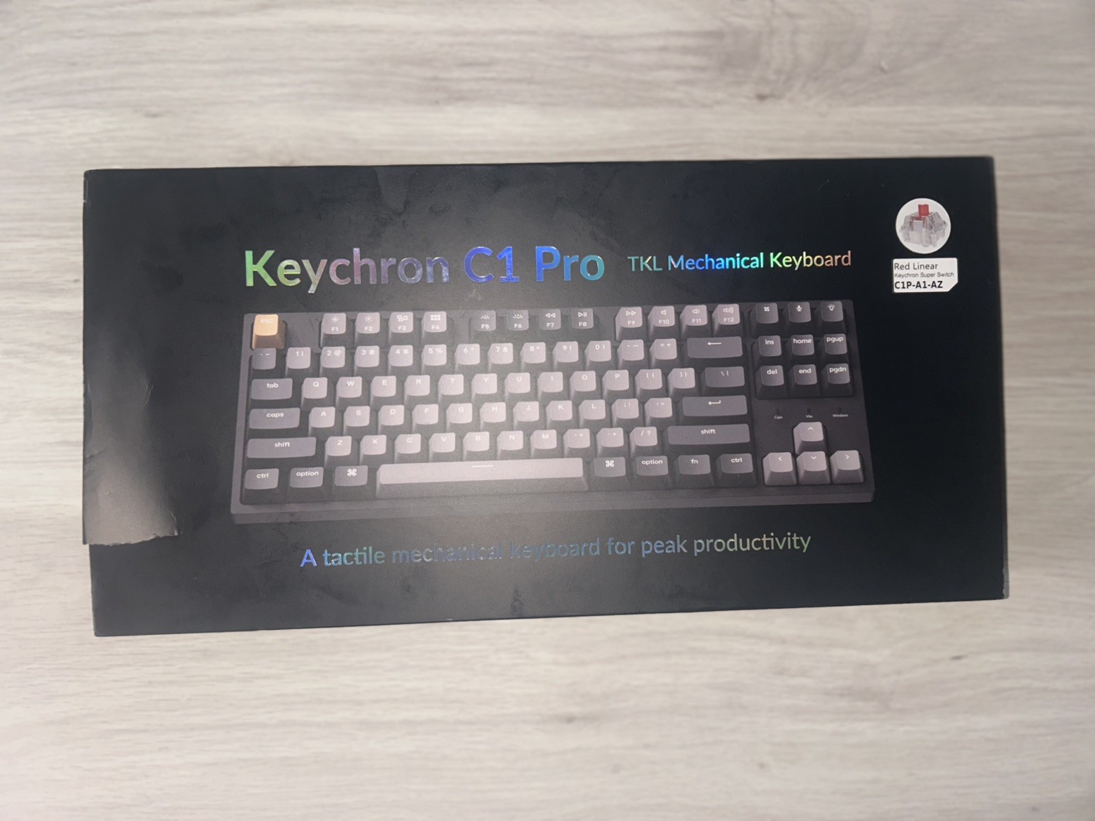 Keychron C1 Pro TKL Mechanical Illuminated Keyboard White Backlight Red switch