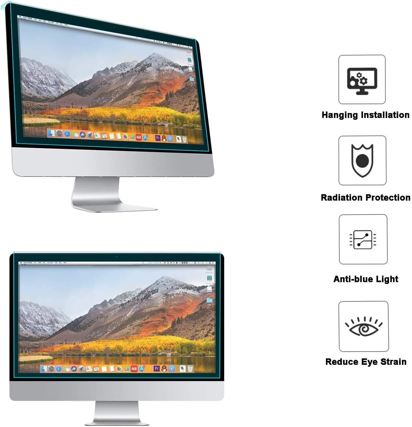 MOSISO 25-27 inch Computer Blue Light Blocking Screen Protector Anti-UV Eye...