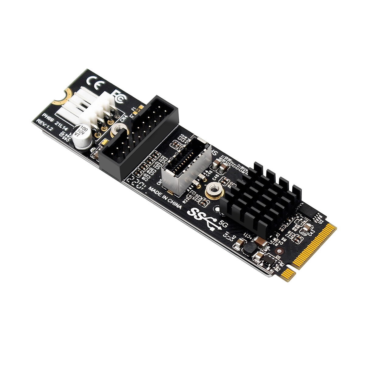 Cablecy  5Gbps Type-E USB 3.1 Front Panel Socket to NGFF M-Key for Motherboard