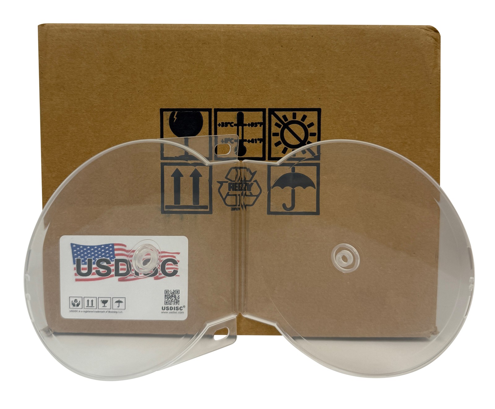 USDISC Clamshell Cases Binder Filing, Double 2 Disc (Clear) Lot