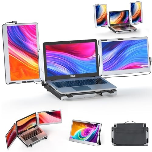 Kwumsy F2 Triple Portable Monitor Extender Aluminum Alloy Dual 14'' Display