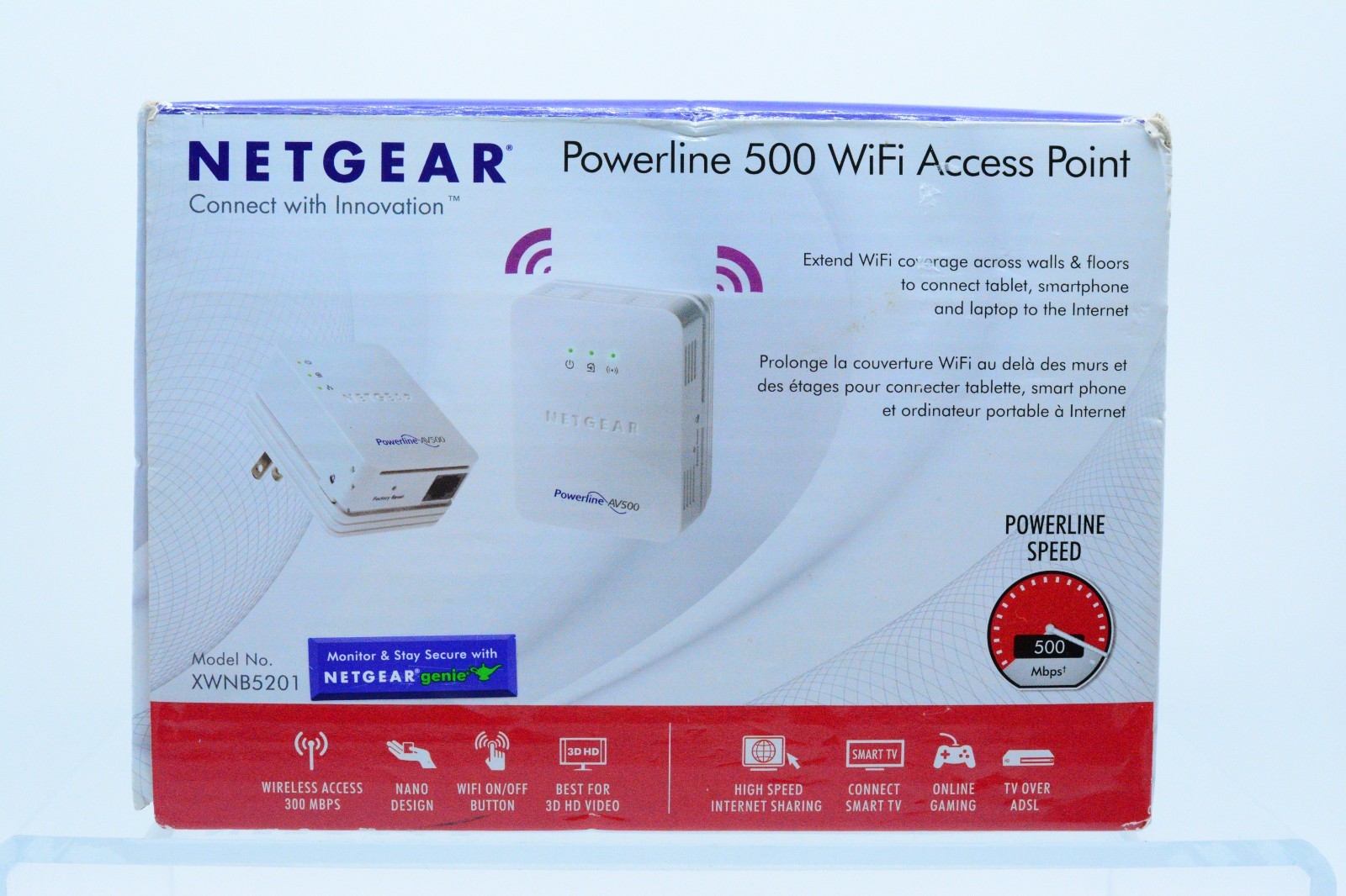 Netgear Powerline 500 + Wifi XWNB5201 500 Mbps - Open Box