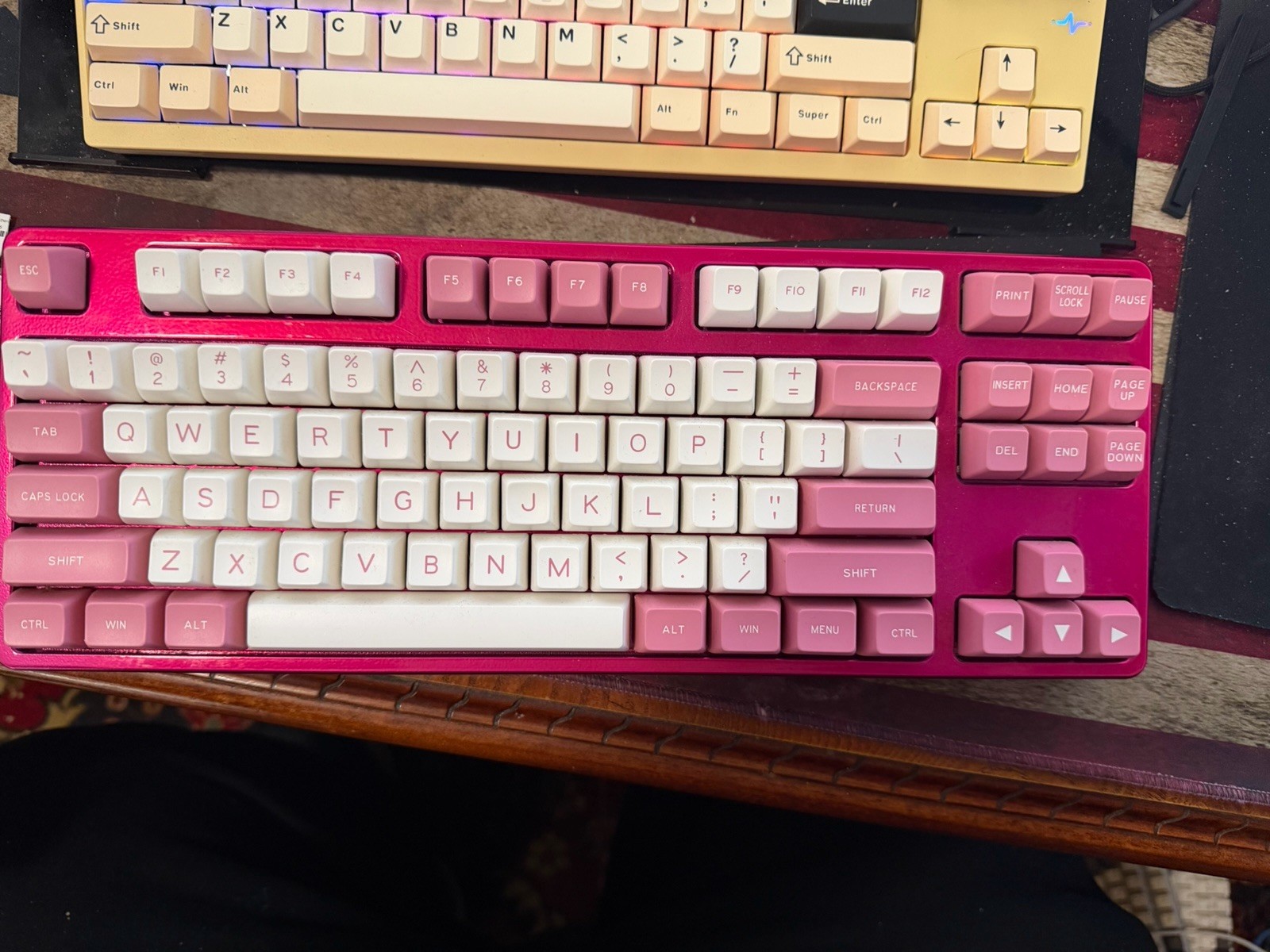 Drop CTRL high profile Keyboard - Custom Powder Coated Pink