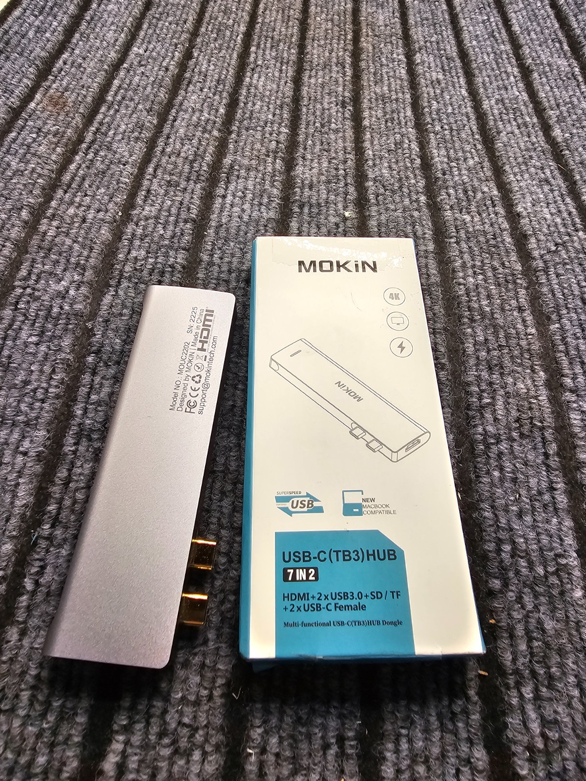 (QTY 2) Mokin MOUC2202 7-in-2 USB-C (TB3) Multiport Hub Adapters 4K UHD @ 30Hz
