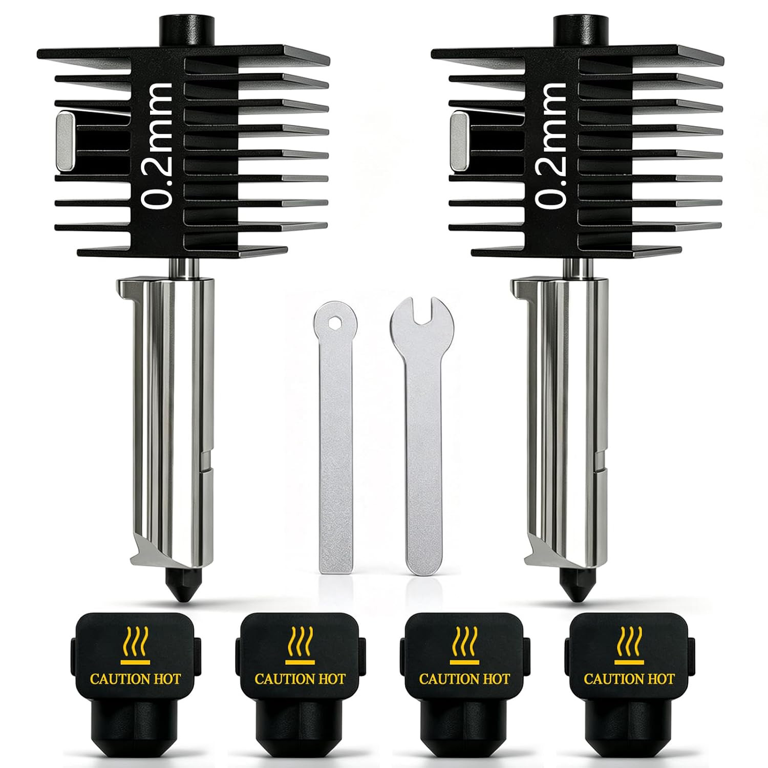 2‑Pack 0.2mm A1 Hotend for Bambu A1 Mini/A2L Hardened Steel Nozzle Hot EndRemov