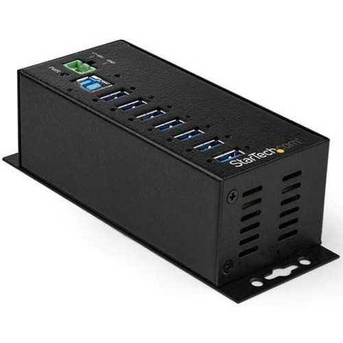 StarTech 7 Port USB Hub w/ Power Adapter, Metal Industrial USB 3.0 Data Hub, Din