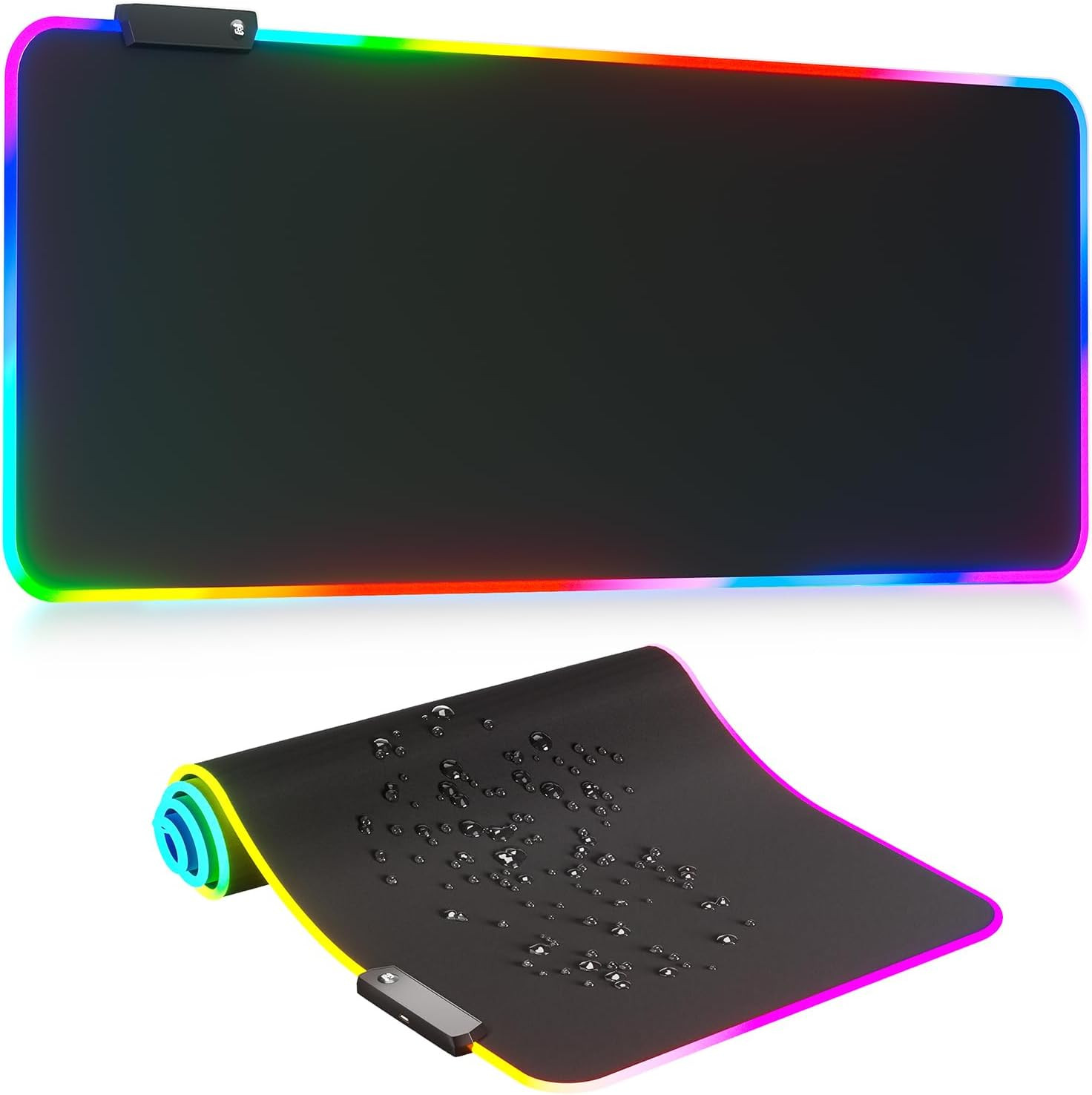 Alfombrilla de raton grande con luces LED RGB para juegos de escritorio oficina