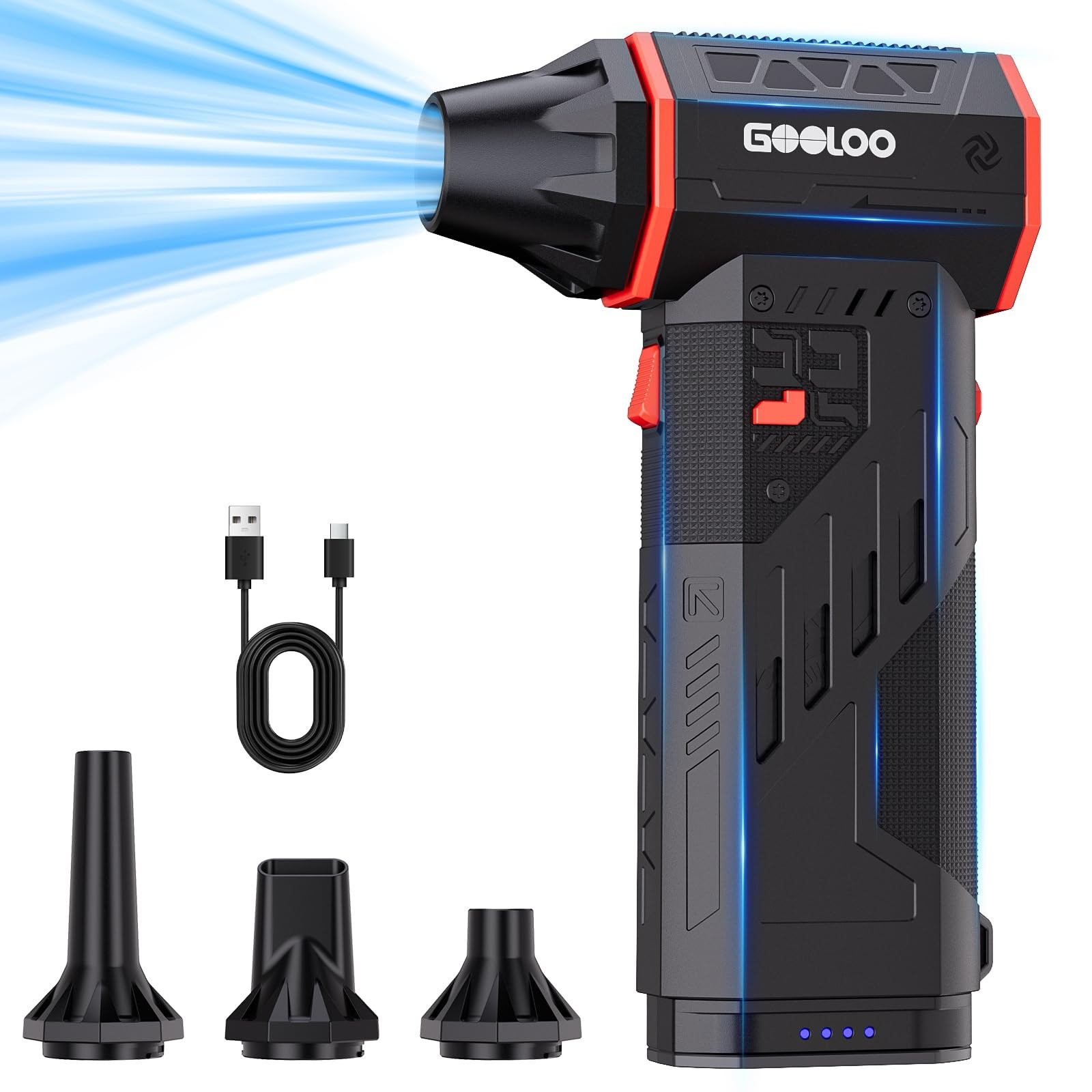 GOOLOO F5S Compressed Air Duster, 180000RPM Super Power, 3-Speed Adjustable